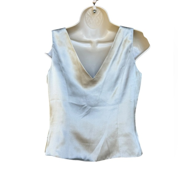 Draper's & Damon's Women's Silver 100% Silk Blouse Size 6P - Picture 6 of 9